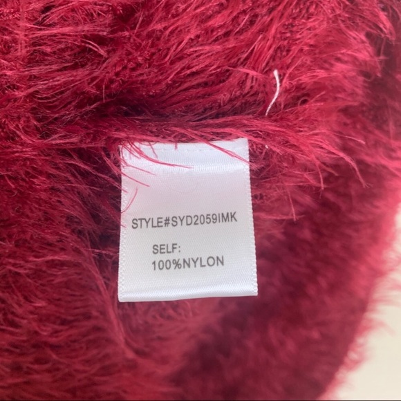 Red Fuzzy Puff Sleeve Mini Sweater Dress 🔥NWT - Picture 5 of 8